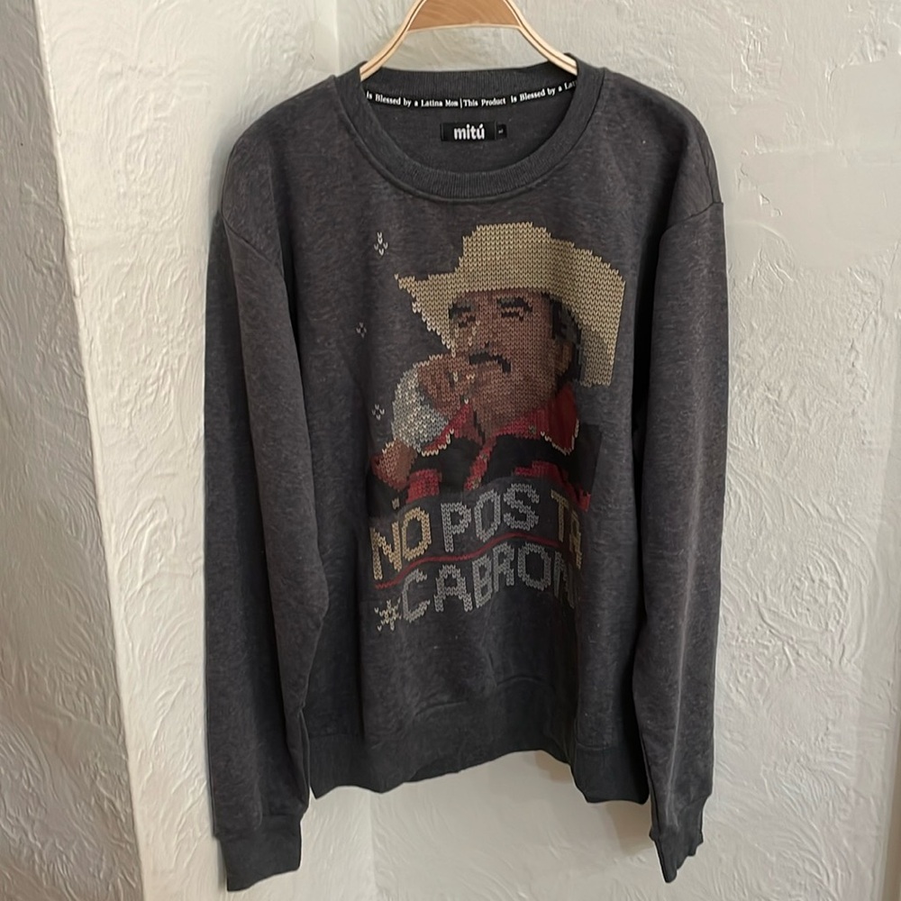 MITU Men's NO POS TA CABRON Ugly Xmas Sweater Size L